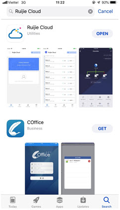Giao diện tải App Ruijie Cloud trên Iphone