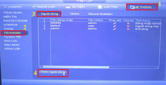 HƯỚNG DẪN TẠO THÊM TÀI KHOẢN ADMIN THỨ 2 TRÊN ĐẦU GHI DAHUA