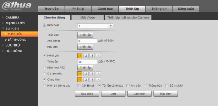 Hướng dẫn cài đặt cảnh báo, báo động qua Mail cho đầu ghi Dahua