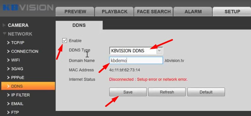 Cài đặt tên miền cho camera đầu ghi Kbvision miễn phí